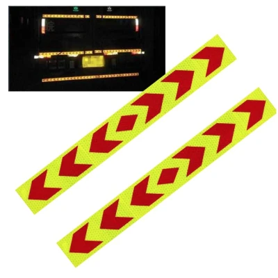 Set 2 Abtibild reflectorizant adeziv 5cm X 40cm (sageti) galben/negru