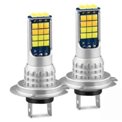 Set 2 Bec Led H7 3030 Smd 90W 9600lm/set cu 2 moduri de lumina (rece si calda) 30 LED
