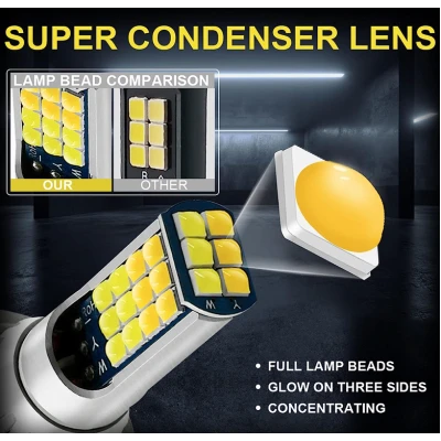 Set 2 Bec Led H7 3030 Smd 90W 9600lm/set cu 2 moduri de lumina (rece si calda) 30 LED