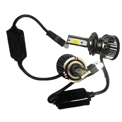 Set 2 becuri auto COB H11, 100W, lumina alb-rece, 12000 lumeni