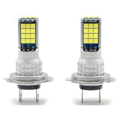 Set 2 Becuri Auto cu 30 Led H7 temperatura 6000k putere 90W 8500LM Fara Ventilator