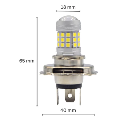Set 2 becuri auto H4 cu 42 LED SMD 120W 6000k 12/80V doua faze lupa