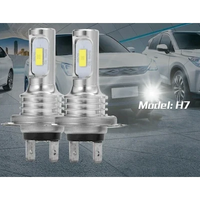Set 2 Becuri auto H7 12 LED SMD putere 1600W