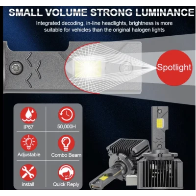 Set 2 becuri auto LED D1S /R 180W/set canbus 23000 lumeni 6000k