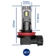 Set 2 becuri auto LED H11 K7 model 3570 de 100W 10000 lumeni 6000k