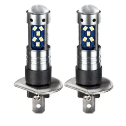 Set 2 becuri auto LED H1 cu lupa 60W 27 SMD 12V 6000K 7000lm