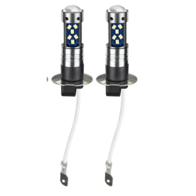 Set 2 becuri auto LED H1 cu lupa 60W 27 SMD 12V 6000K 7000lm