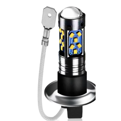 Set 2 becuri auto LED H1 cu lupa 60W 27 SMD 12V 6000K 7000lm