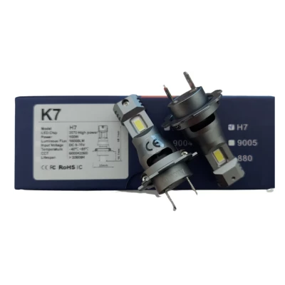 Set 2 becuri auto LED K7 H7 putere 100w/set 16000LM cu ventilator si canbus