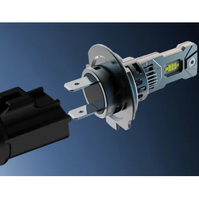Set 2 becuri auto LED mini H7 K13 model 3570 de 150W 19000 lumeni 6000k