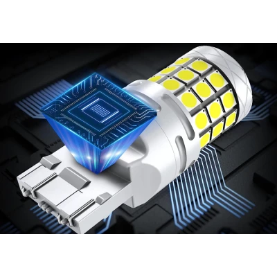 Set 2 becuri auto LED T20 42 SMD 120W 6000K 10000LM