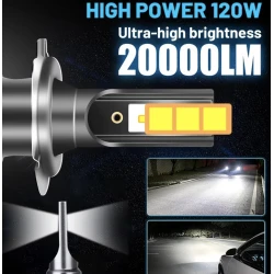 Set 2 becuri auto S79 H7 60W 8000 lumeni canbus