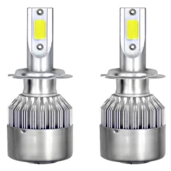 Set 2 becuri Led auto C6 H7 putere 36W 3800LM temperatura 6500K hassa
