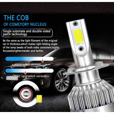 Set 2 becuri Led auto C6 H7 putere 36W 3800LM temperatura 6500K hassa