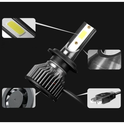 Set 2 becuri LED auto F2 H1 putere 100W temperatura 6000K lumina alba rece 12000 lumeni XL