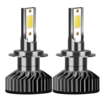 Set 2 becuri LED auto F2 H7 putere 100W temperatura 6000K 12000 lm lumina alba rece XL