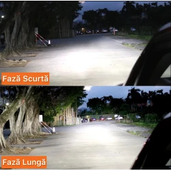 Set 2 becuri LED H11 F2 COB Canbus, 100W, lumina alb-rece, 12.000 lumeni