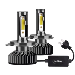 Set 2 becuri LED H4 auto cu doua faze F2 H4 putere 100W