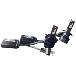Set 2 becuri LED H4 V88s cu doua 2 faze 3 pini Canbus putere 380W lumina alb-rece 18 000 lumeni temperatura 6000k