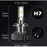 Set 2 becuri LED H7 F2 MINI COB 100W lumina alb-rece 12.000 lumeni