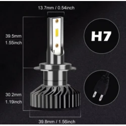 Set 2 becuri LED H7 F2 MINI COB 100W lumina alb-rece 12.000 lumeni
