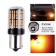 Set 2 Becuri LED semnalizare ORANGE soclu Py 150 grade LED 1156 led 144 SMD PY21