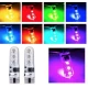 Set 2 Becuri T10 LED 12v RGB Cu Telecomanda Auto RU