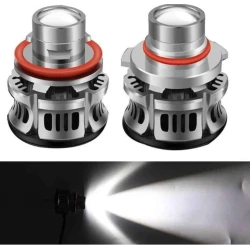 Set 2 becuri V6 auto LED H11 de 100W 6000k lumina alb rece si flux luminos