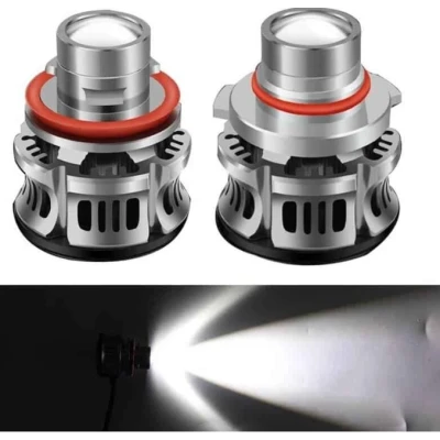 Set 2 becuri V6 auto LED H11 de 100W 6000k lumina alb rece si flux luminos