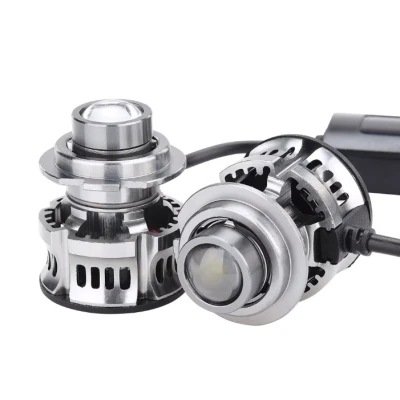 Set 2 becuri V6 auto LED H7 de 100W 6000k lumina alb rece si flux luminos