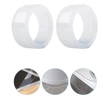 Set 2 Benzi late adezive etansare pentru baie din plastic TRANSPARENT 3 M
