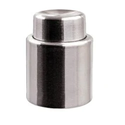 Set 2 bucati DOP cu buton pentru sticla de vin din metal
