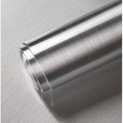 Set 2 Folii ARGINTII autocolante imitatie INOX 60 x 300 cm