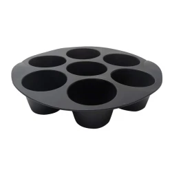 Set 2 Forme din silicon de briose pentru Airfryer cu 7 compartimente NEGRU