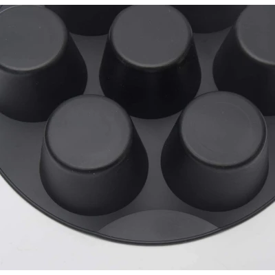 Set 2 Forme din silicon de briose pentru Airfryer cu 7 compartimente NEGRU
