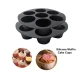 Set 2 Forme din silicon de briose pentru Airfryer cu 7 compartimente NEGRU