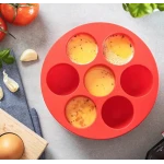 Set 2 Forme din silicon de briose pentru Airfryer cu 7 compartimente ROSII