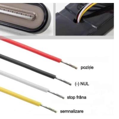 Set 2 Lampi 12 cm auto spate LED 12/24V stop frana semnal dinamic 12 cm
