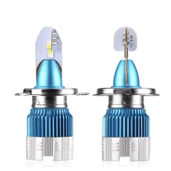 Set 2 lampi H4 LED MI2 auto cu doua faze putere 50W temperatura 6000k
