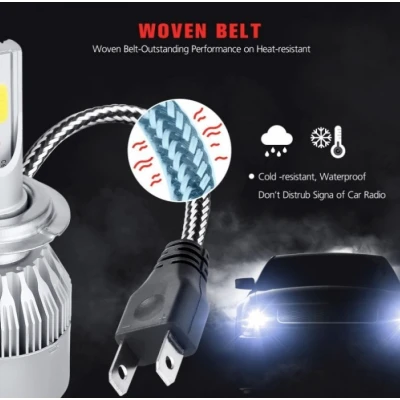 Set 2 Lampi LED C6 H7  temperatura 6500K putere 36W lumina alba 3800LM