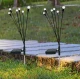 Set 2 Lampi LED decorative de gradina cu 6 bulbi incarcare solara si senzor de miscare cu lumina multicolora