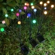 Set 2 Lampi LED decorative de gradina cu 6 bulbi incarcare solara si senzor de miscare cu lumina multicolora