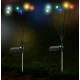 Set 2 Lampi LED decorative de gradina cu 6 bulbi incarcare solara si senzor de miscare cu lumina multicolora