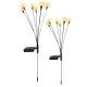 Set 2 Lampi solare LED Alb Cald cu 6 bulbi decoratiune gradina licurici