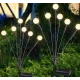 Set 2 Lampi solare LED Alb Cald cu 6 bulbi decoratiune gradina licurici