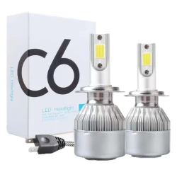 Set 2 LED-uri Auto C6-H4 cu doua faze putere 36W 3800 Lumeni