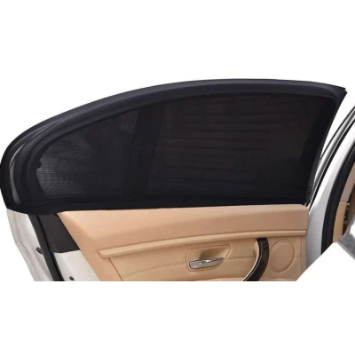 Set 2 Parasolar auto elastic din plasa negru