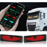 Set 2 piese Ecran Publicitar Flexibil 60×12 cm cu USB Ochi de diavol BT Ecran Colorat pentru Fereastra si Usa.