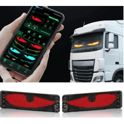 Set 2 piese Ecran Publicitar Flexibil 60×12 cm cu USB Ochi de diavol BT Ecran Colorat pentru Fereastra si Usa.