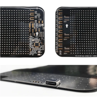 Set 2 piese Ecran Publicitar Flexibil 60×12 cm cu USB Ochi de diavol BT Ecran Colorat pentru Fereastra si Usa.